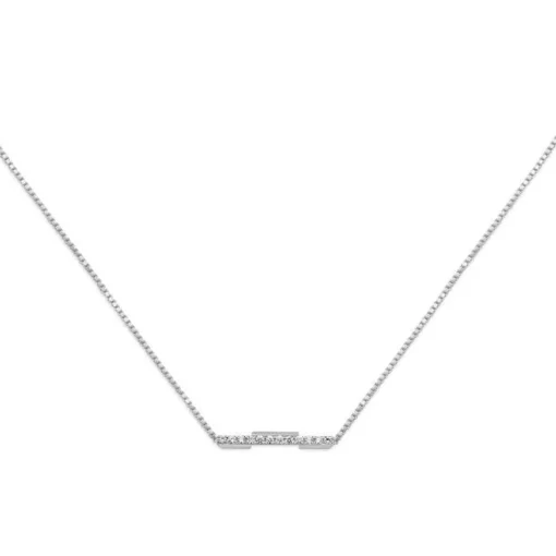 Gucci Link to Love 18ct White Gold Diamond Bar Necklace