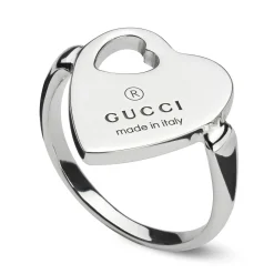 Gucci Trademark Silver Heart Ring