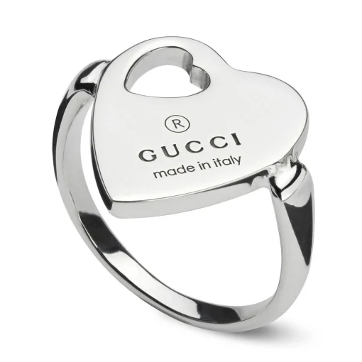 Gucci Trademark Silver Heart Ring