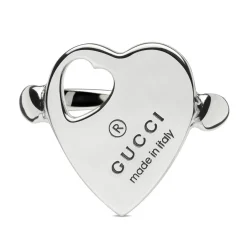 Gucci Trademark Silver Heart Ring