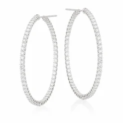 Hearts On Fire 18ct White Gold Diamond Hoop Earrings