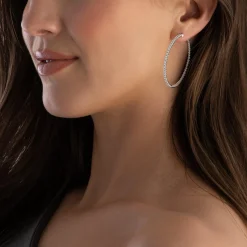Hearts On Fire 18ct White Gold Diamond Hoop Earrings