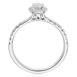 Hearts On Fire Platinum Pear-Shaped Diamond Halo Ring