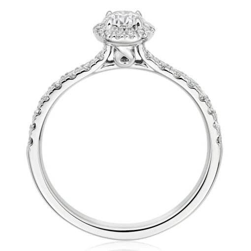 Hearts On Fire Platinum Pear-Shaped Diamond Halo Ring