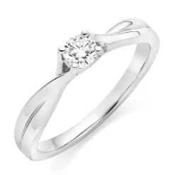 Hearts On Fire Simply Bridal Twist Platinum Diamond Solitaire Engagement Ring