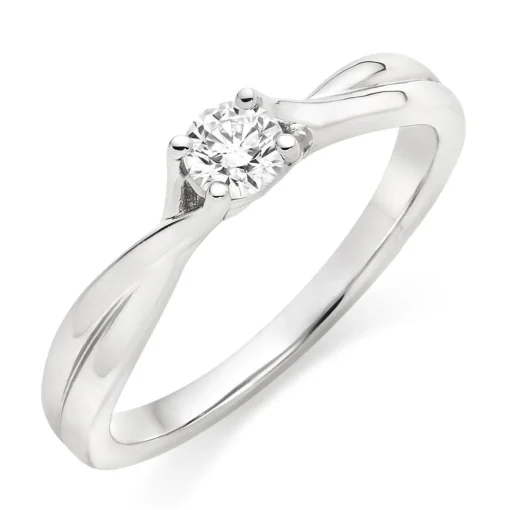 Hearts On Fire Simply Bridal Twist Platinum Diamond Solitaire Engagement Ring