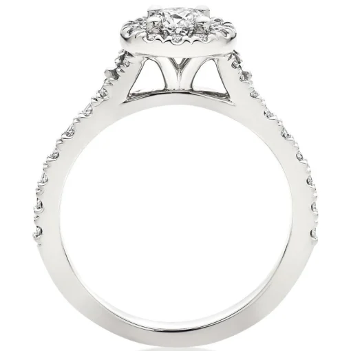 Hearts On Fire Transcend Platinum Diamond Halo Ring