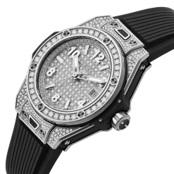 Hublot Big Bang One-Click Steel Full Pavè 33mm Automatic Ladies Watch