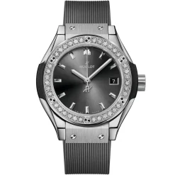 Hublot Classic Fusion Racing Grey Titanium Diamonds 29mm Ladies Watch
