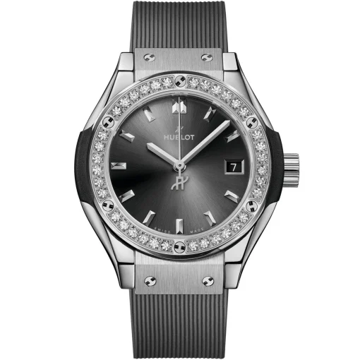 Hublot Classic Fusion Racing Grey Titanium Diamonds 29mm Ladies Watch