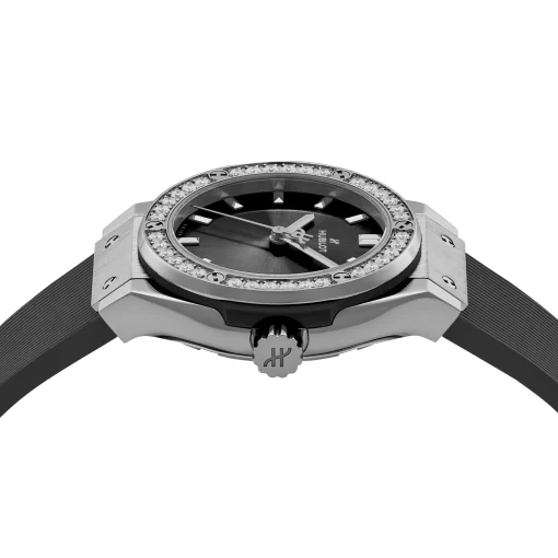 Hublot Classic Fusion Racing Grey Titanium Diamonds 29mm Ladies Watch