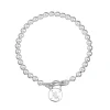 Lauren Ralph Lauren Silver Bead T-Bar Bracelet