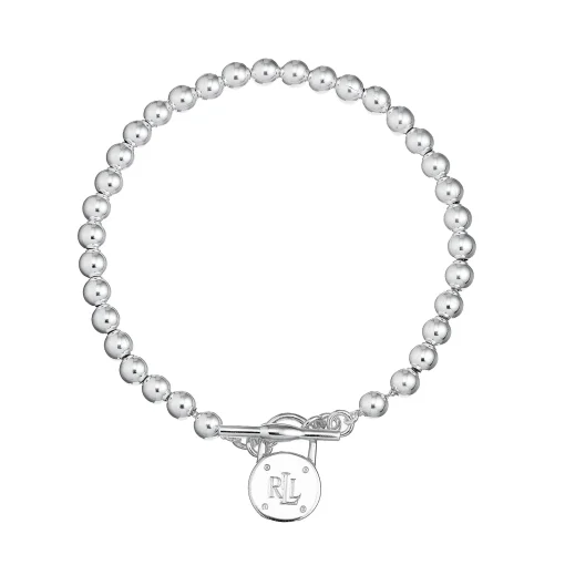 Lauren Ralph Lauren Silver Bead T-Bar Bracelet
