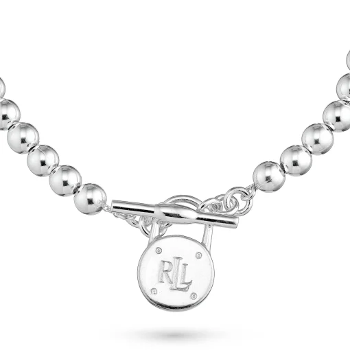 Lauren Ralph Lauren Silver Bead T-Bar Bracelet