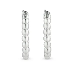 Lauren Ralph Lauren Silver Bead Hoop Earrings