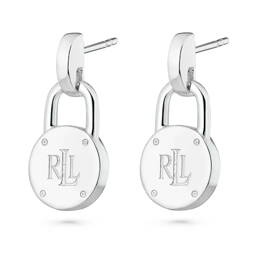 Lauren Ralph Lauren Silver Padlock Drop Earrings