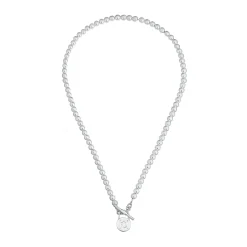 Lauren Ralph Lauren Silver Bead Collar Necklace