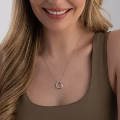 Lauren Ralph Lauren Silver Pave Cris Cross Pendant