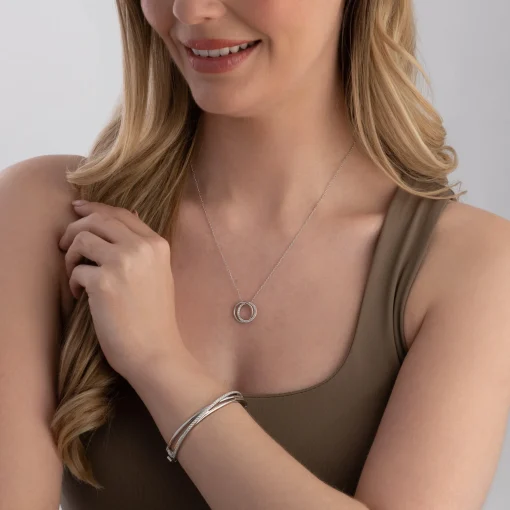 Lauren Ralph Lauren Silver Pave Cris Cross Pendant