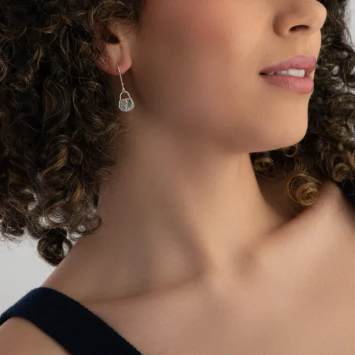 Lauren Ralph Lauren Silver Two-Tone Padlock Drop Earrings