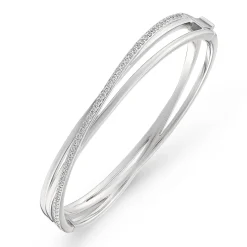 Lauren Ralph Lauren Silver Pave Cris Cross Bangle