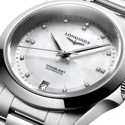 Longines Conquest 34mm Diamond Mother of Pearl Automatic Ladies Watch