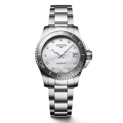 Longines HydroConquest 32mm Diamond Mother of Pearl Ladies Watch