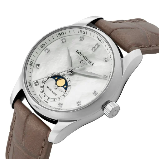 Longines Master Collection 34mm Diamond Moonphase Automatic Ladies Watch