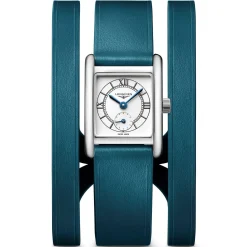 Longines Mini Dolce Vita 29mm Green Leather Strap Ladies Watch