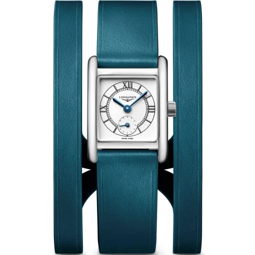 Longines Mini Dolce Vita 29mm Green Leather Strap Ladies Watch