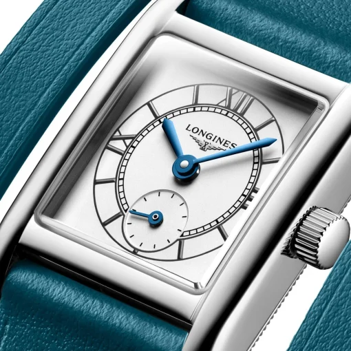 Longines Mini Dolce Vita 29mm Green Leather Strap Ladies Watch