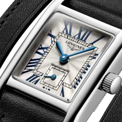 Longines Mini DolceVita 29mm Black Leather Strap Ladies Watch
