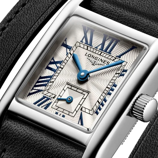 Longines Mini DolceVita 29mm Black Leather Strap Ladies Watch