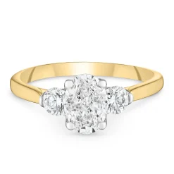 Maple Leaf Diamonds 18ct Yellow Gold Diamond Oval Shaped Three-Stone Engagement Ring