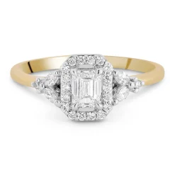 Maple Leaf Diamonds 18ct Yellow Gold Emerald Cut Diamond Engagement Ring