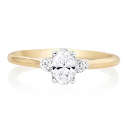 Maple Leaf Diamonds Eternal Flame 18ct Yellow Gold Diamond Three Stone Ring