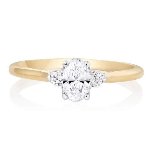 Maple Leaf Diamonds Eternal Flame 18ct Yellow Gold Diamond Three Stone Ring