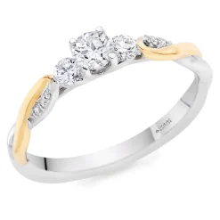 Maple Leaf Diamonds Eternal Flame 18ct Yellow and White Gold Diamond Three Stone Ring