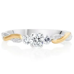 Maple Leaf Diamonds Eternal Flame 18ct Yellow and White Gold Diamond Three Stone Ring