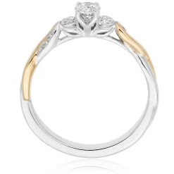 Maple Leaf Diamonds Eternal Flame 18ct Yellow and White Gold Diamond Three Stone Ring