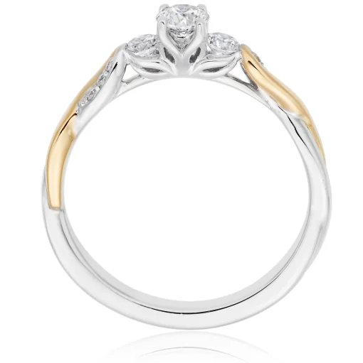 Maple Leaf Diamonds Eternal Flame 18ct Yellow and White Gold Diamond Three Stone Ring