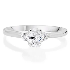 Maple Leaf Diamonds Eternal Flame 18ct White Gold Diamond Three Stone Ring
