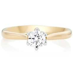 Maple Leaf Diamonds Eternal Flame 18ct Yellow Gold Diamond Solitaire Ring