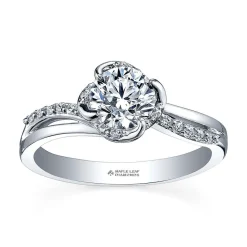 Maple Leaf Diamonds Wind's Embrace 18ct White Gold Diamond Solitaire Engagement Ring
