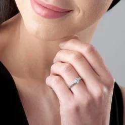 Maple Leaf Diamonds Wind's Embrace 18ct White Gold Diamond Solitaire Engagement Ring