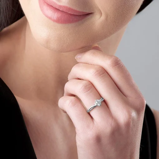 Maple Leaf Diamonds Wind's Embrace 18ct White Gold Diamond Solitaire Engagement Ring