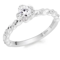 Maple Leaf Diamonds Wind's Embrace 18ct White Gold Diamond Solitaire Ring