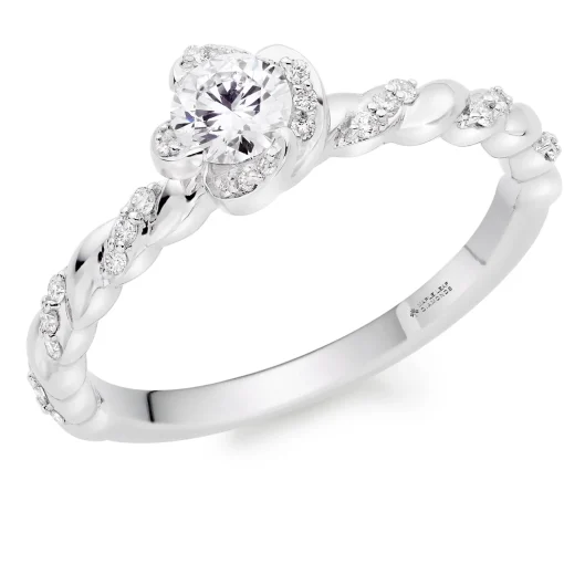 Maple Leaf Diamonds Wind's Embrace 18ct White Gold Diamond Solitaire Ring