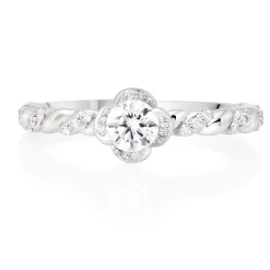 Maple Leaf Diamonds Wind's Embrace 18ct White Gold Diamond Solitaire Ring