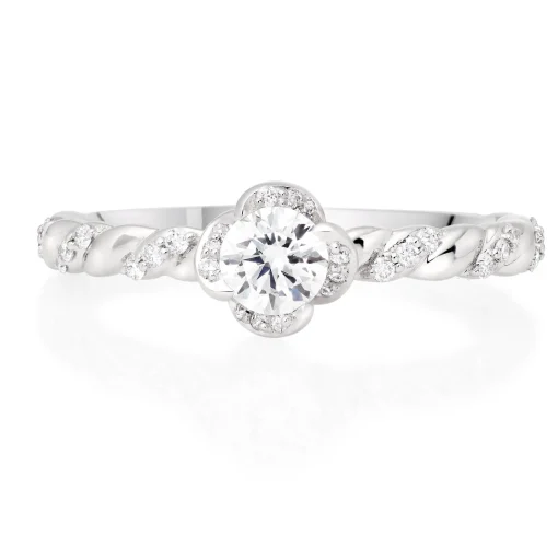 Maple Leaf Diamonds Wind's Embrace 18ct White Gold Diamond Solitaire Ring